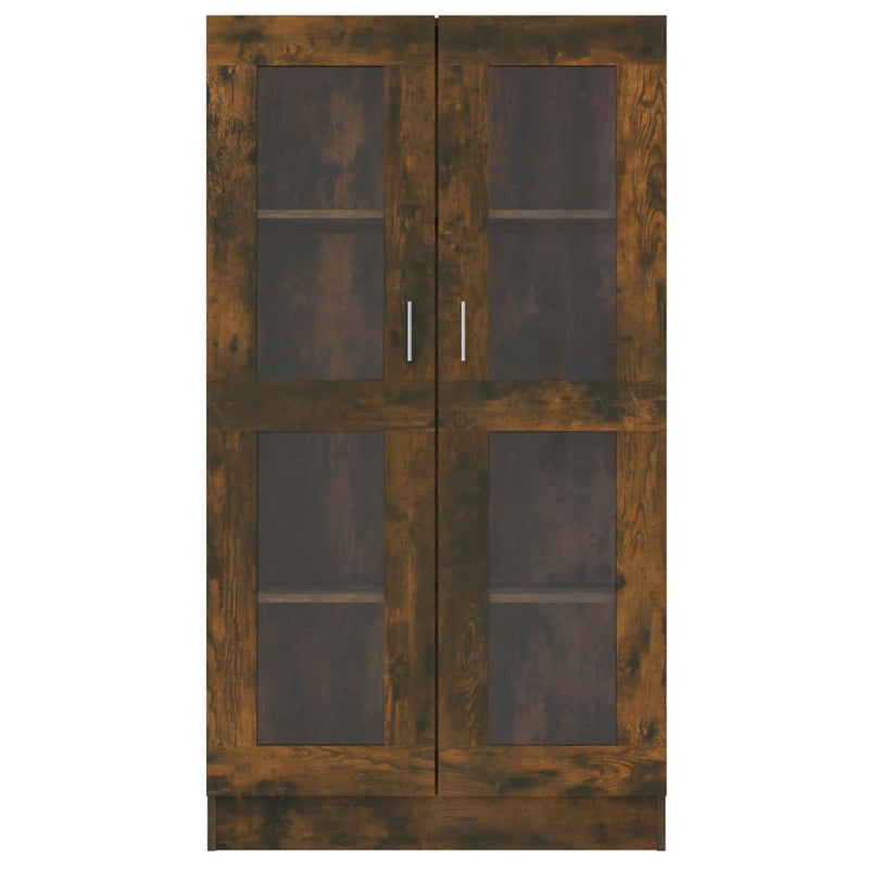 vidaXL füstös tölgy színű szerelt fa vitrinszekrény 82,5x30,5x150 cm