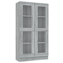 vidaXL szürke sonoma színű szerelt fa vitrinszekrény 82,5x30,5x150 cm