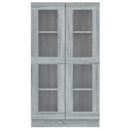vidaXL szürke sonoma színű szerelt fa vitrinszekrény 82,5x30,5x150 cm