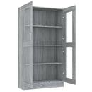 vidaXL szürke sonoma színű szerelt fa vitrinszekrény 82,5x30,5x150 cm