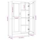 vidaXL szürke sonoma színű szerelt fa vitrinszekrény 82,5x30,5x150 cm