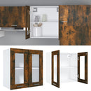 vidaXL “Lyon” füstös tölgy színű szerelt fa üvegszekrény