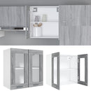 vidaXL szürke sonoma színű szerelt fa függő üvegszekrény 60x31x60 cm