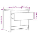 vidaXL 2 db szürke sonoma színű szerelt fa éjjeliszekrény 40x30x39 cm
