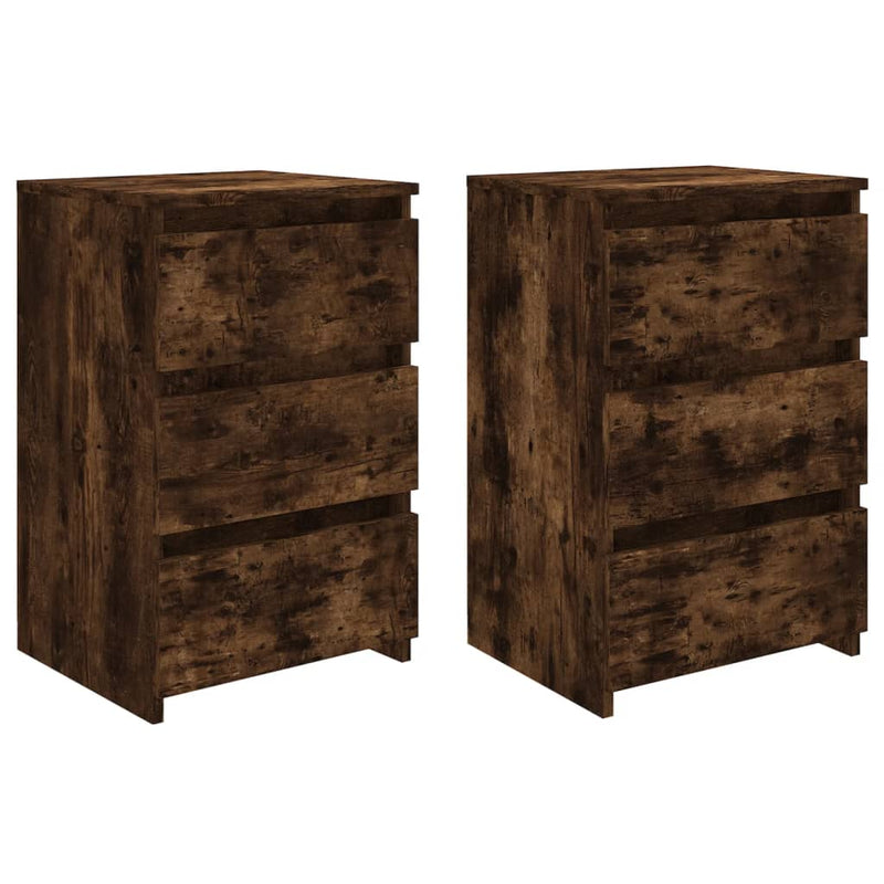 vidaXL 2 db füstös tölgy színű szerelt fa éjjeliszekrény 40x35x62,5 cm