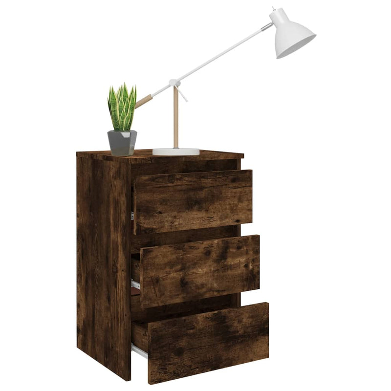 vidaXL 2 db füstös tölgy színű szerelt fa éjjeliszekrény 40x35x62,5 cm