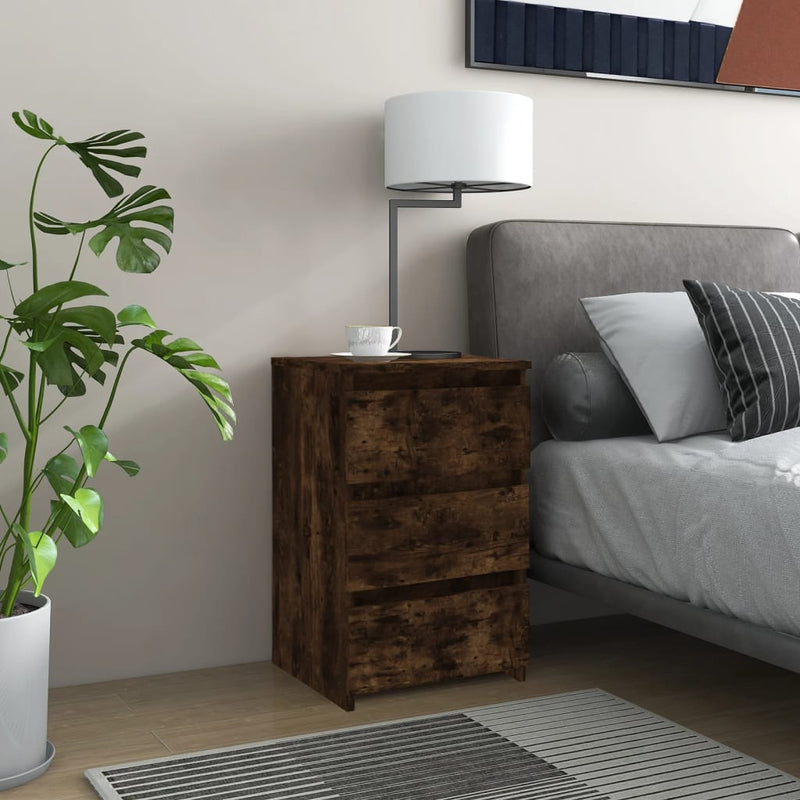 vidaXL 2 db füstös tölgy színű szerelt fa éjjeliszekrény 40x35x62,5 cm