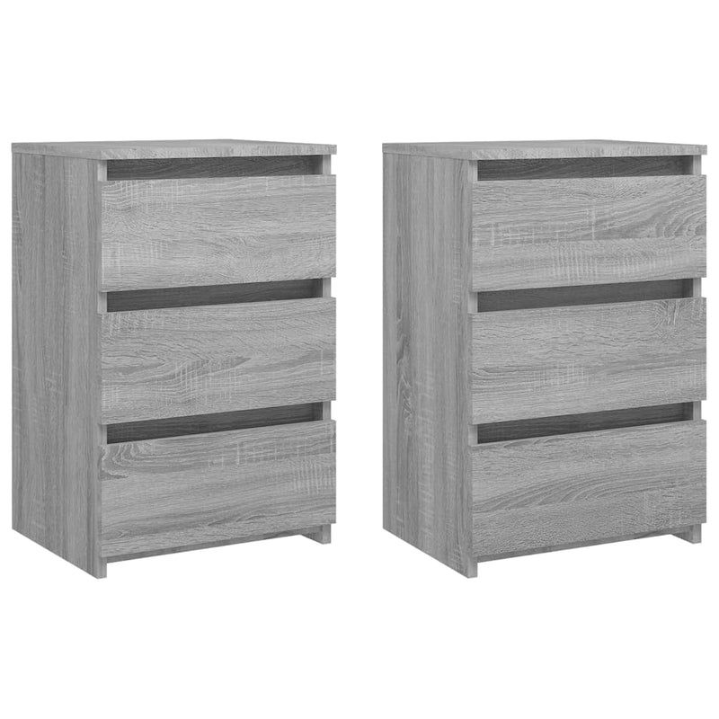 vidaXL 2 db szürke sonoma szerelt fa éjjeliszekrény 40x35x62,5 cm