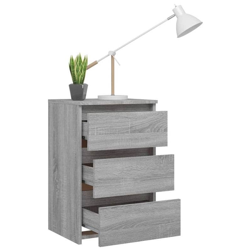 vidaXL 2 db szürke sonoma szerelt fa éjjeliszekrény 40x35x62,5 cm