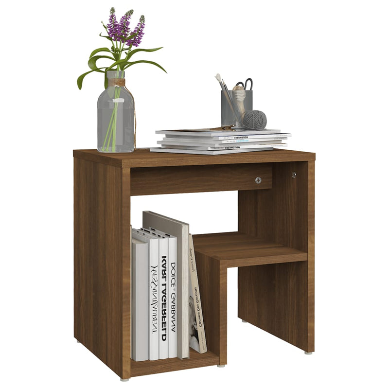 vidaXL 2 db barna tölgy színű szerelt fa éjjeliszekrény 40x30x40 cm