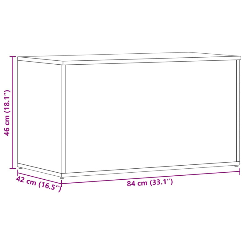 vidaXL füstös tölgy színű szerelt fa tárolóláda 84 x 42 x 46 cm