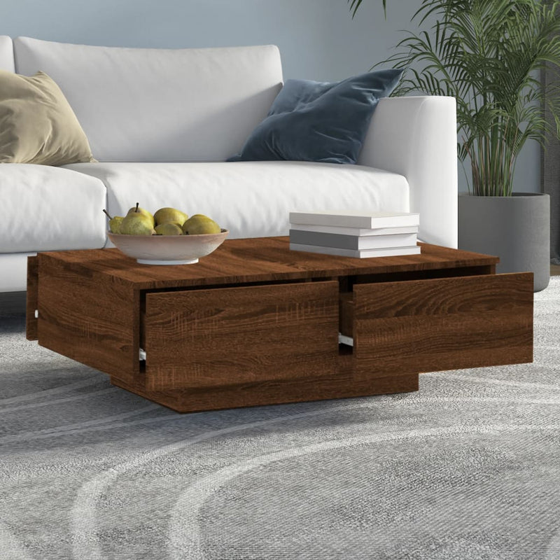 vidaXL barna tölgy színű szerelt fa dohányzóasztal 90 x 60 x 31 cm