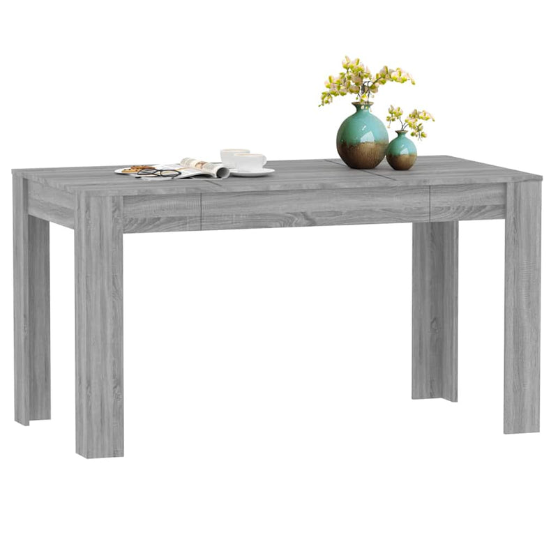 vidaXL szürke sonoma színű szerelt fa étkezőasztal 140 x 74,5 x 76 cm