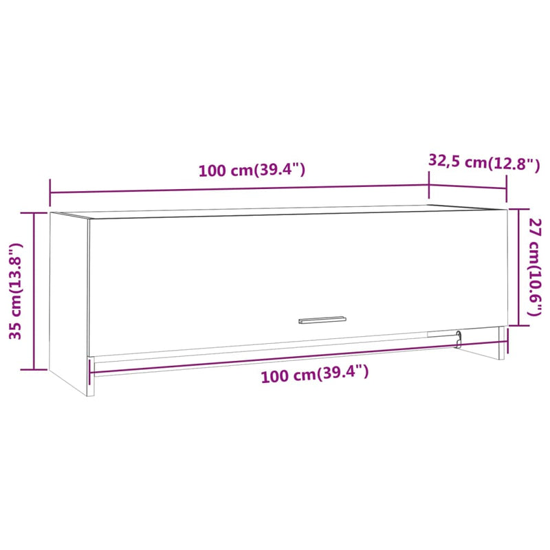 vidaXL füstös tölgy színű szerelt fa ruhásszekrény 100 x 32,5 x 35 cm