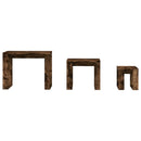 vidaXL 3 db füstös tölgy színű szerelt fa dohányzóasztal