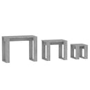 vidaXL 3 db szürke sonoma színű szerelt fa dohányzóasztal