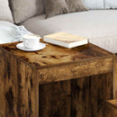 vidaXL 3 db füstös tölgy színű szerelt fa rakásolható dohányzóasztal