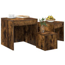 vidaXL 3 db füstös tölgy színű szerelt fa rakásolható dohányzóasztal