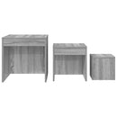 vidaXL 3 db szürke sonoma színű szerelt fa dohányzóasztal