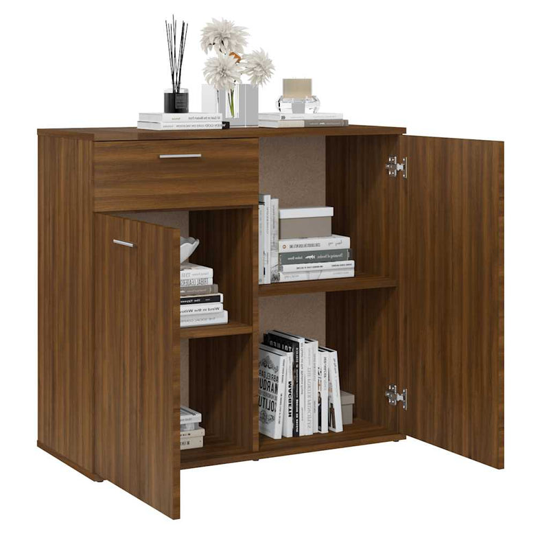 vidaXL barna tölgyszínű szerelt fa tálalószekrény 80x36x75 cm