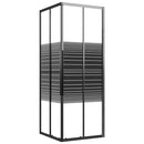 vidaXL fekete csíkos ESG zuhanykabin 80 x 80 x 180 cm