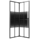 vidaXL fekete csíkos ESG zuhanykabin 80 x 80 x 180 cm