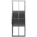 vidaXL fekete csíkos ESG zuhanykabin 90 x 70 x 180 cm