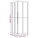 vidaXL selyemmatt ESG zuhanykabin 80x80x180 cm