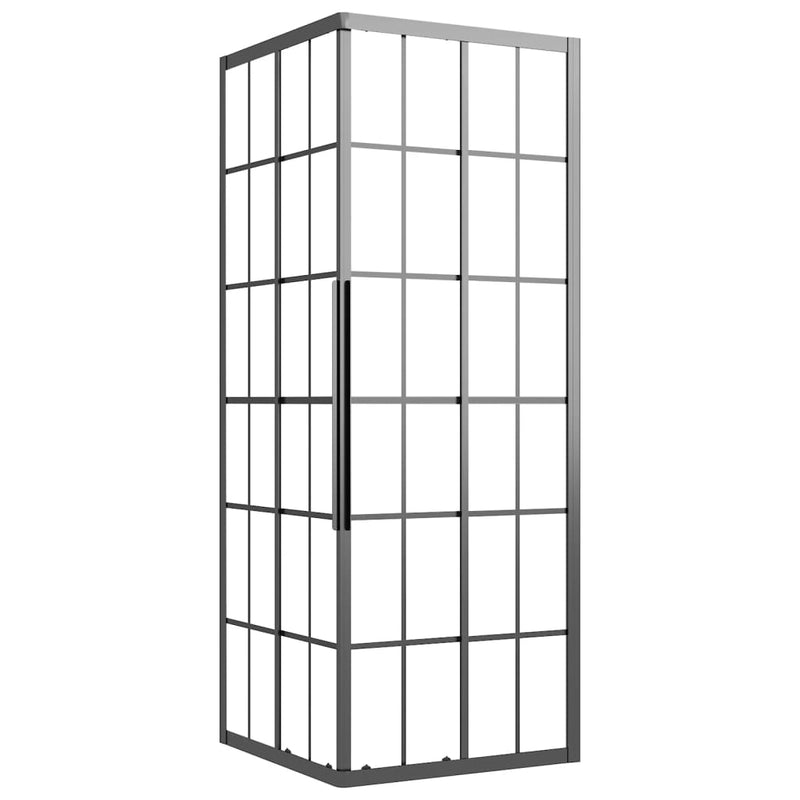 vidaXL fekete ESG tejüveg zuhanykabin 70 x 70 x 180 cm