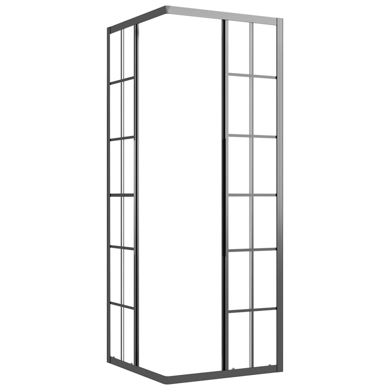 vidaXL fekete ESG tejüveg zuhanykabin 70 x 70 x 180 cm