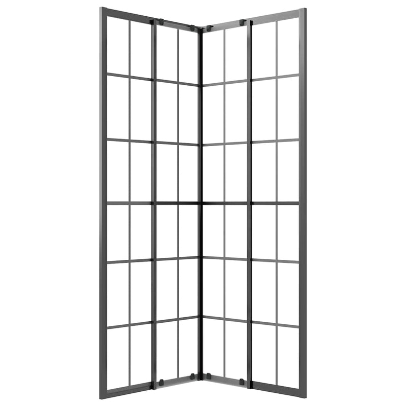 vidaXL fekete ESG tejüveg zuhanykabin 70 x 70 x 180 cm