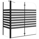 vidaXL csíkos edzett üveg fürdőparaván 120 x 68 x 130 cm
