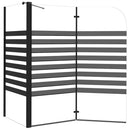 vidaXL csíkos edzett üveg fürdőparaván 120 x 68 x 130 cm