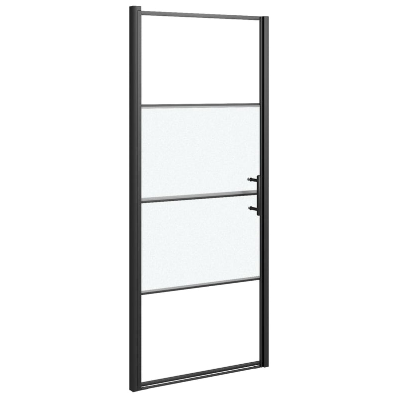 vidaXL fekete selyemmatt edzett üveg zuhanyajtó 81 x 195 cm