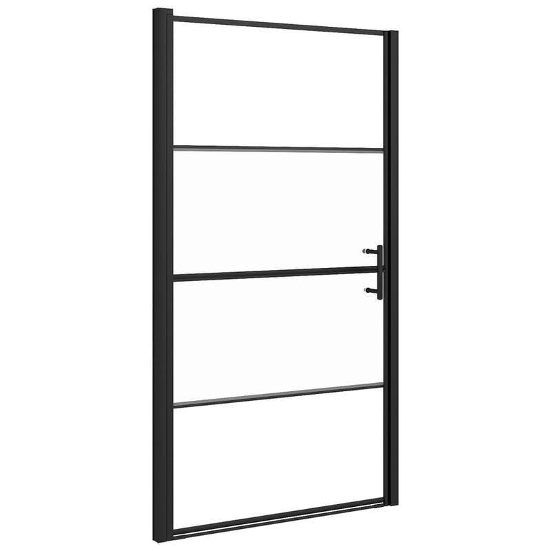 vidaXL fekete selyemmatt edzett üveg zuhanyajtó 100 x 178 cm