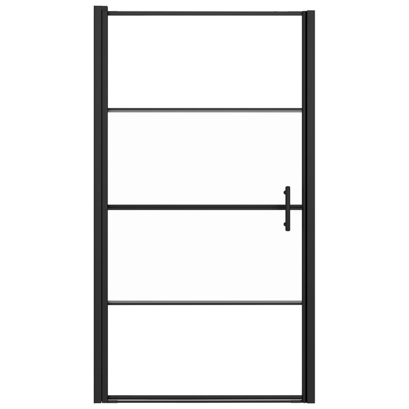 vidaXL fekete selyemmatt edzett üveg zuhanyajtó 100 x 178 cm