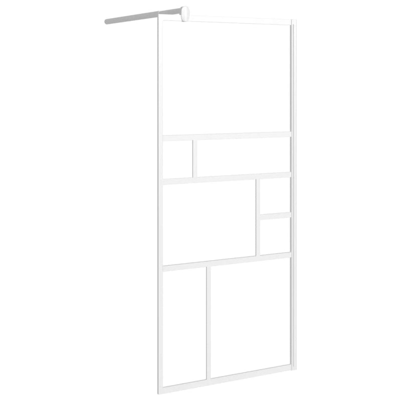 vidaXL fehér ESG üveg zuhanyfal küszöb nélküli zuhanyhoz 90x195 cm