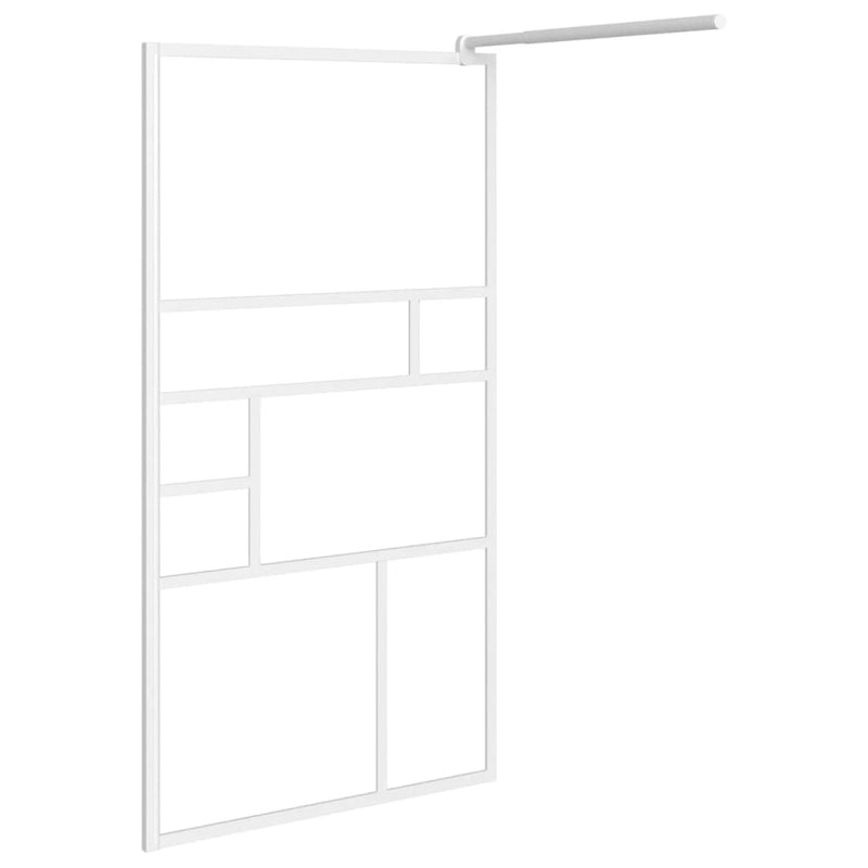 vidaXL fehér ESG üveg zuhanyfal küszöb nélküli zuhanyhoz 90x195 cm