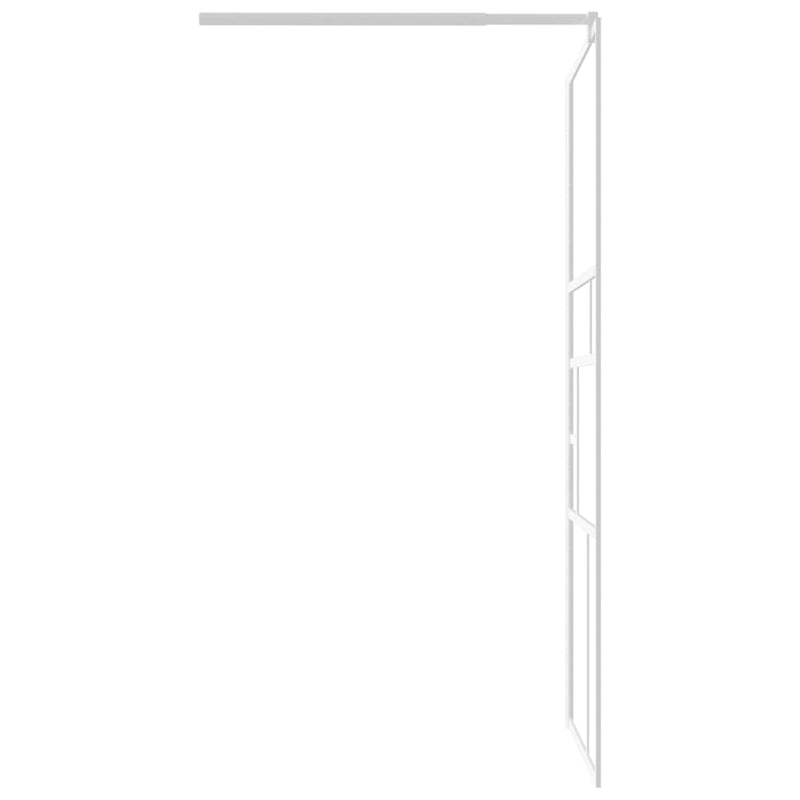 vidaXL fehér ESG üveg zuhanyfal küszöb nélküli zuhanyhoz 90x195 cm