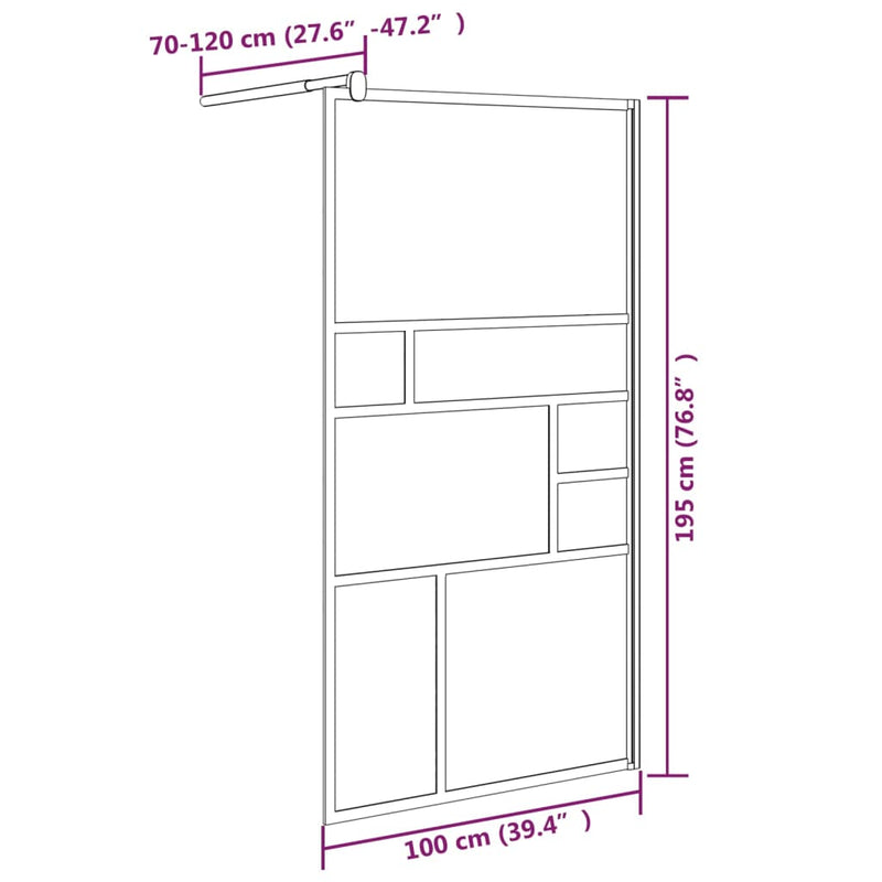 vidaXL fehér ESG üveg zuhanyfal küszöb nélküli zuhanyhoz 100x195 cm