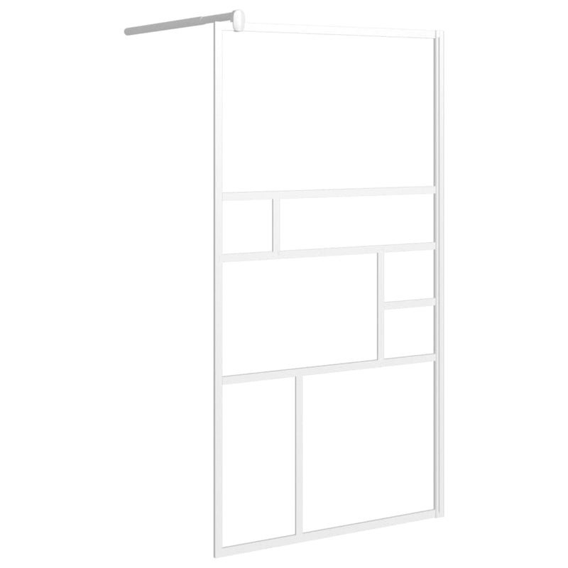 vidaXL fehér ESG üveg zuhanyfal küszöb nélküli zuhanyhoz 115x195 cm