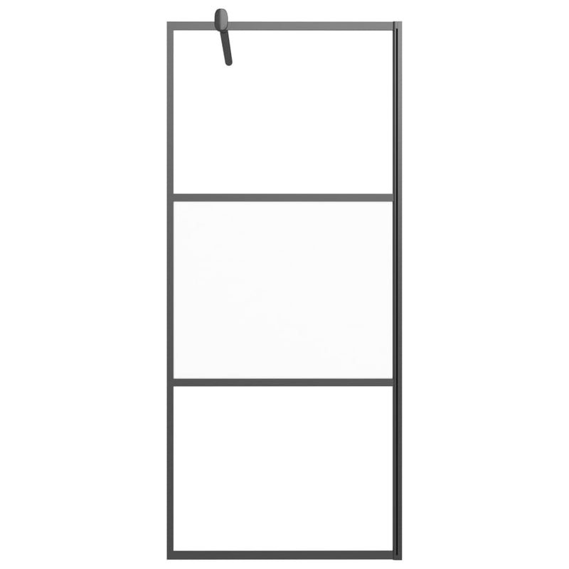 vidaXL fekete selyemmatt ESG üveg zuhanyfal 80 x 195 cm