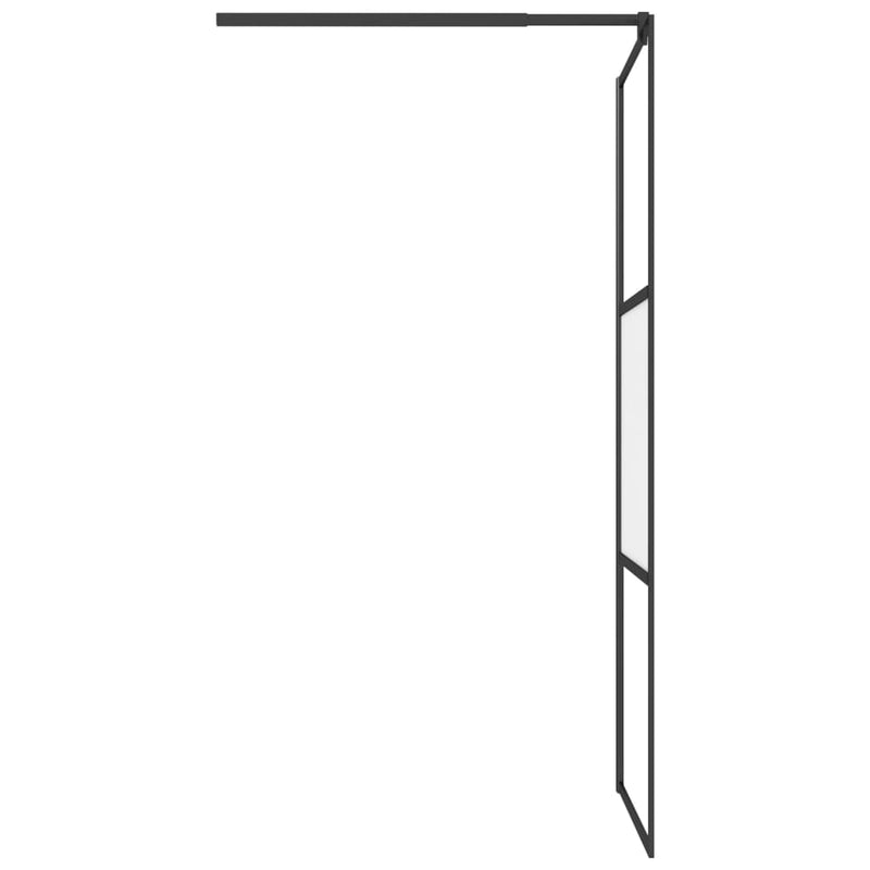 vidaXL fekete selyemmatt ESG üveg zuhanyfal 80 x 195 cm