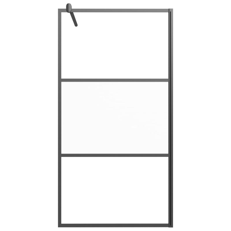 vidaXL fekete selyemmatt ESG üveg zuhanyfal 100x195 cm