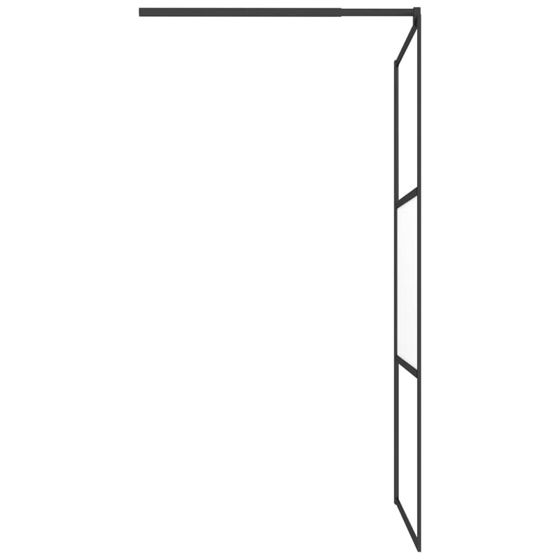 vidaXL fekete selyemmatt ESG üveg zuhanyfal 100x195 cm
