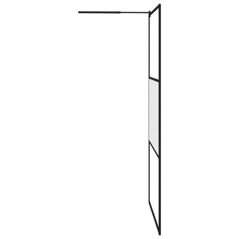 vidaXL fekete selyemmatt ESG üveg zuhanyfal 115x195 cm
