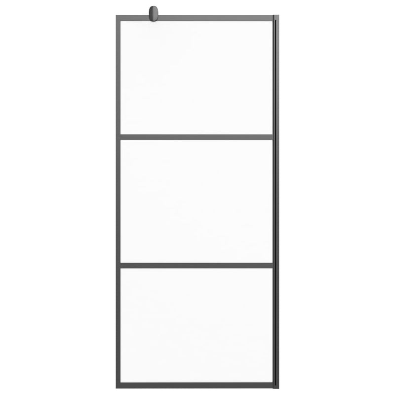 vidaXL fekete ESG tejüveg zuhanyfal küszöb nélküli zuhanyhoz 90x195 cm