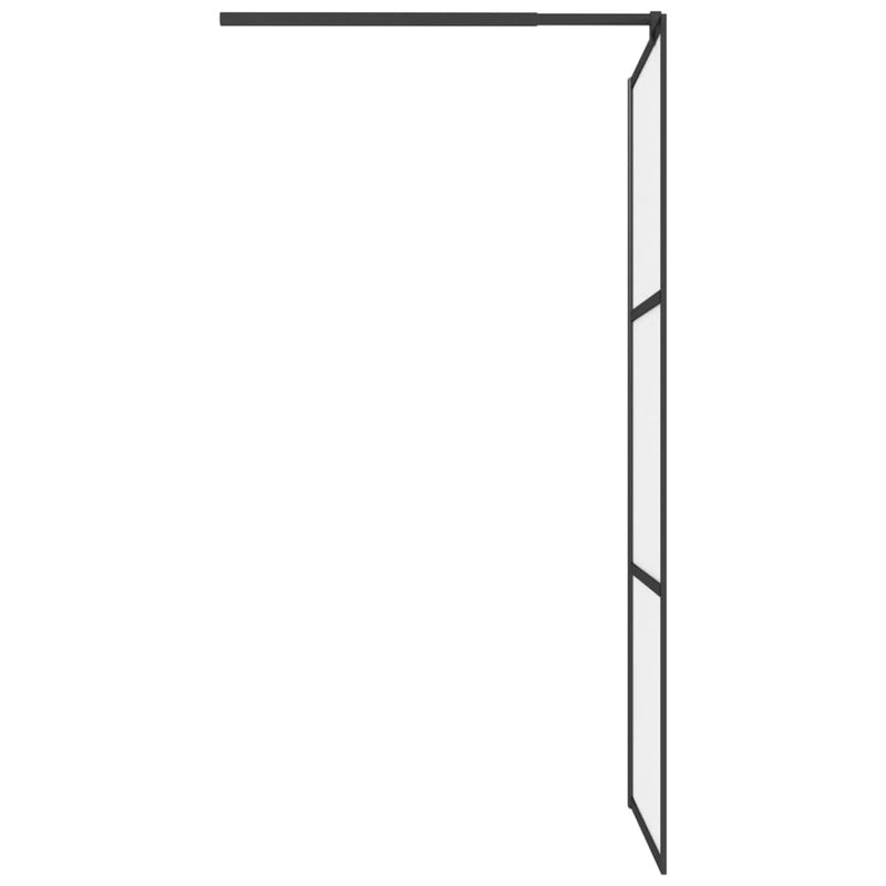 vidaXL fekete ESG tejüveg zuhanyfal küszöb nélküli zuhanyhoz 90x195 cm
