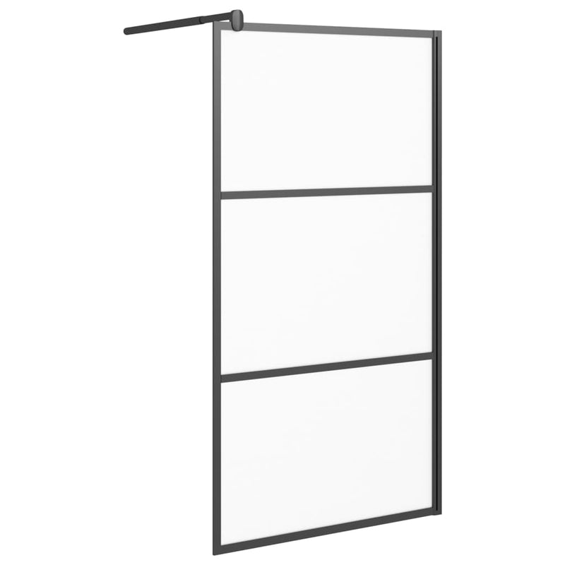 vidaXL fekete ESG tejüveg zuhanyfal küszöb nélküli zuhanyhoz 80x195 cm