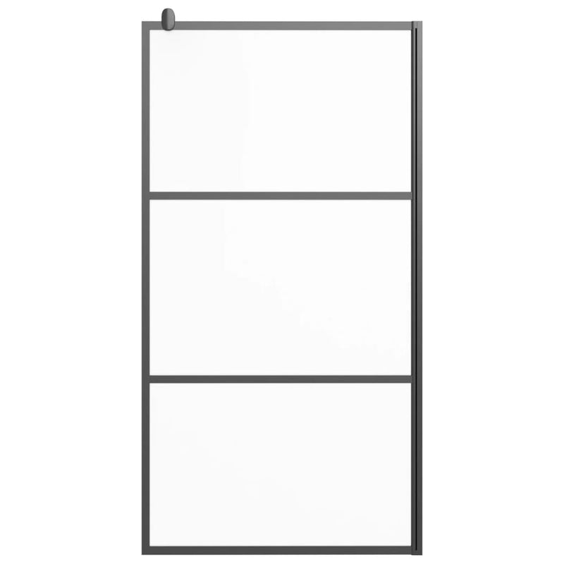 vidaXL fekete ESG tejüveg zuhanyfal küszöb nélküli zuhanyhoz 80x195 cm